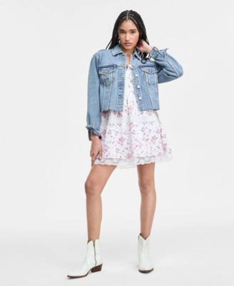 Planet Heart Mini Dress Celebrity Pink Denim Jacket