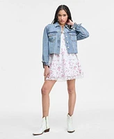 Planet Heart Mini Dress Celebrity Pink Denim Jacket