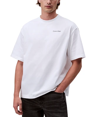 Calvin Klein Men's Relaxed Fit Short Sleeve Flower Applique Crewneck T-Shirt