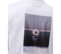 Calvin Klein Men's Relaxed Fit Short Sleeve Flower Applique Crewneck T-Shirt