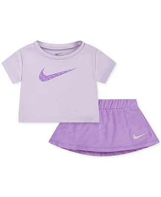 Nike Baby Girls Dri-fit Swoosh Motion T-Shirt & Skort, 2 Piece Set