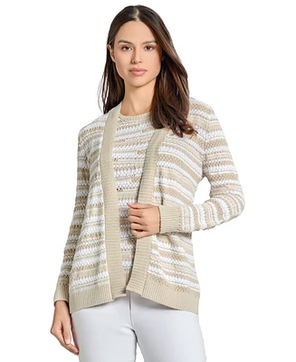 Jones New York Women's Textured Open-Front Cardigan