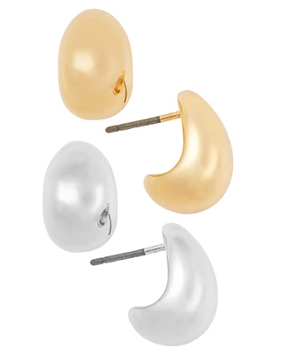 On 34th Two-Tone 2-Pc. Set Puffy Teardrop Stud Earrings, Exclusively at Macy's
