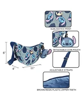 Stitch Character Head All-Over Print 28 Cm Sling Crossbody Bag With Detachable Coin Pouch