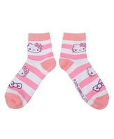 Hello Kitty Women's Friends Character Print 3-Pair Casual Quarter Crew Socks