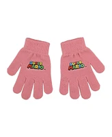 Super Mario Boys Bros Character Circle Youth 2-Piece Cuff Beanie & Magic Gloves Set