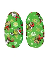 The Grinch Boys All-Over Character Print Youth Green Slipper Socks-Small