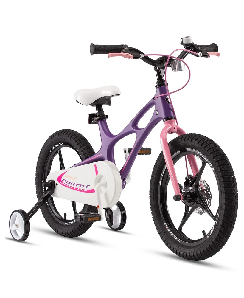 RoyalBaby Space Shuttle 14" Mg Alloy Kids Bike w/Training Wheels, Purple