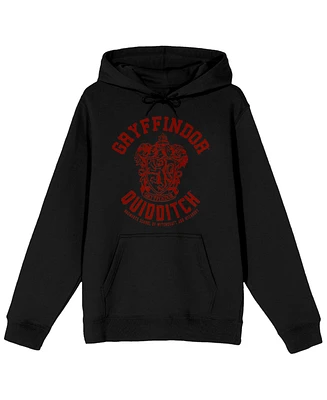 Harry Potter Gryffindor Quidditch Crest Long Sleeve Black Adult Hooded Sweatshirt