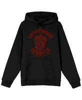 Harry Potter Men's Gryffindor Quidditch Crest Long Sleeve Black Adult Hooded Sweatshirt-xs