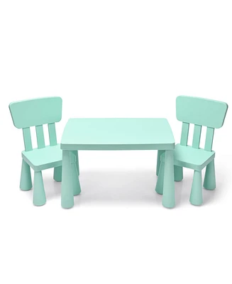 3 Pieces Toddler Multi Activity Play Dining Study Kids Table and Chair Set