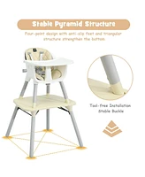 Gouun Kids 4-in-1 Convertible Table Chair Set with Pu Cushion