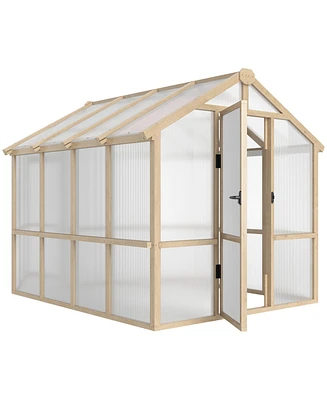 Outsunny 6.6 x 8 ft. Polycarbonate house Wooden Walk-in house Kit