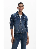 Desigual Women's Embroidered denim jacket