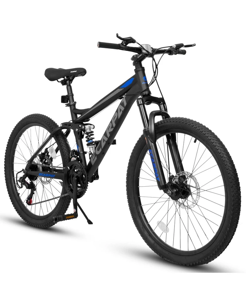 27.5" Mountain Bike: 21-Speed, Full Suspension, Disc Brakes