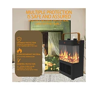 Portable Electric Fireplace Heater with 3D Led Flames, 1500W