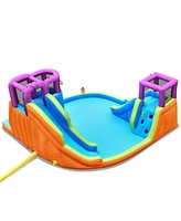 6-in-1 Inflatable Bounce House with Dual Water Slides Ultimate Outdoor Playset for Kids