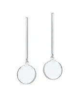 Bling Jewelry Simple Geometric Initials Monogram Dangle Earrings Sterling Silver Circle Bar