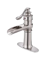 Waterfall Single Hole Single-Handle Low-Arc Bathroom Faucet