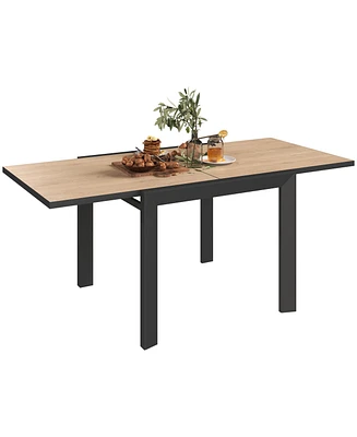 Outsunny 35.5"-71" Expandable Aluminum Outdoor Dining Table for 4-6 People