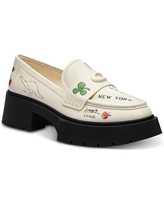 Coach Women's Leah Platform Sketch Loafer Flats