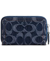 Coach Essential Small Zip Around Wallet in Signature Denim