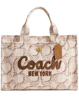 Coach Medium Signature Canvas Cargo Tote Bag