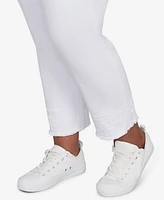 Ruby Rd. Plus Embroidered Extra Stretch White Denim Jeans
