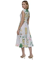 Karl Lagerfeld Paris Petite Allover Floral Midi Dress