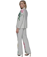 Karl Lagerfeld Paris Petite Placed Floral Print Pants