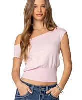 Edikted Womens Michaela Off Shoulder Knit Top