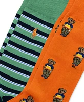 Polo Ralph Lauren Men's 2-Pk. Surf Club Mini Bear Slack Socks