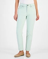 Style & Co Petite High Rise Natural Straight-Leg Jeans, Created for Macy's