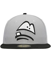 Men's New Era Gray Lansing Lugnuts Authentic Collection Road 59FIFTY Fitted Hat