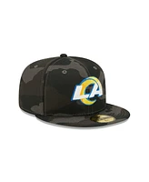 Men's New Era Black Los Angeles Rams Camo 59FIFTY Fitted Hat