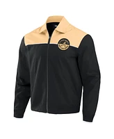 Fanatics Men's Black/Tan Atlanta Braves Canvas Bomber Full-Zip Jacket