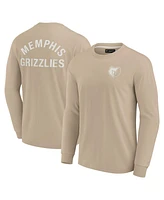 Fanatics Men's and Women's Khaki Memphis Grizzlies Elements Super Soft Long Sleeve T-Shirt