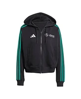 Adidas Women's Black Mercedes-amg Petronas F1 Team Fan Wear Dna Alphaskin Full-Zip Track Hoodie Jacket