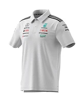 Adidas Men's White Mercedes-amg Petronas F1 Team Wear Polo Shirt