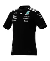 Adidas Big Boys and Girls Black Mercedes-amg Petronas F1 Team Driver Wear Replica T-Shirt