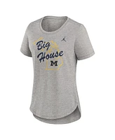 Jordan Women's Heather Gray Michigan Wolverines Local Campus Location Mantra Tri-Blend T-Shirt