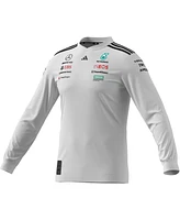 Adidas Men's White Mercedes-amg Petronas F1 Team Driver Wear Replica Long Sleeve Slim T-Shirt
