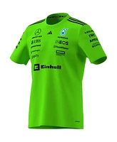 Adidas Men's Green Mercedes-amg Petronas F1 Team Wear Set Up T-Shirt