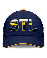 Fanatics Men's Navy/Gold St. Louis Blues Authentic Pro Rink Team Code Flex Hat