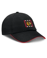 Fanatics Men's Black/Red Chicago Blackhawks Authentic Pro Ripstop Adjustable Hat