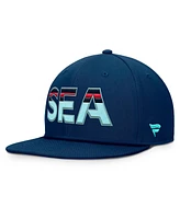 Fanatics Men's Deep Sea Blue Seattle Kraken Authentic Pro Rink Snapback Hat
