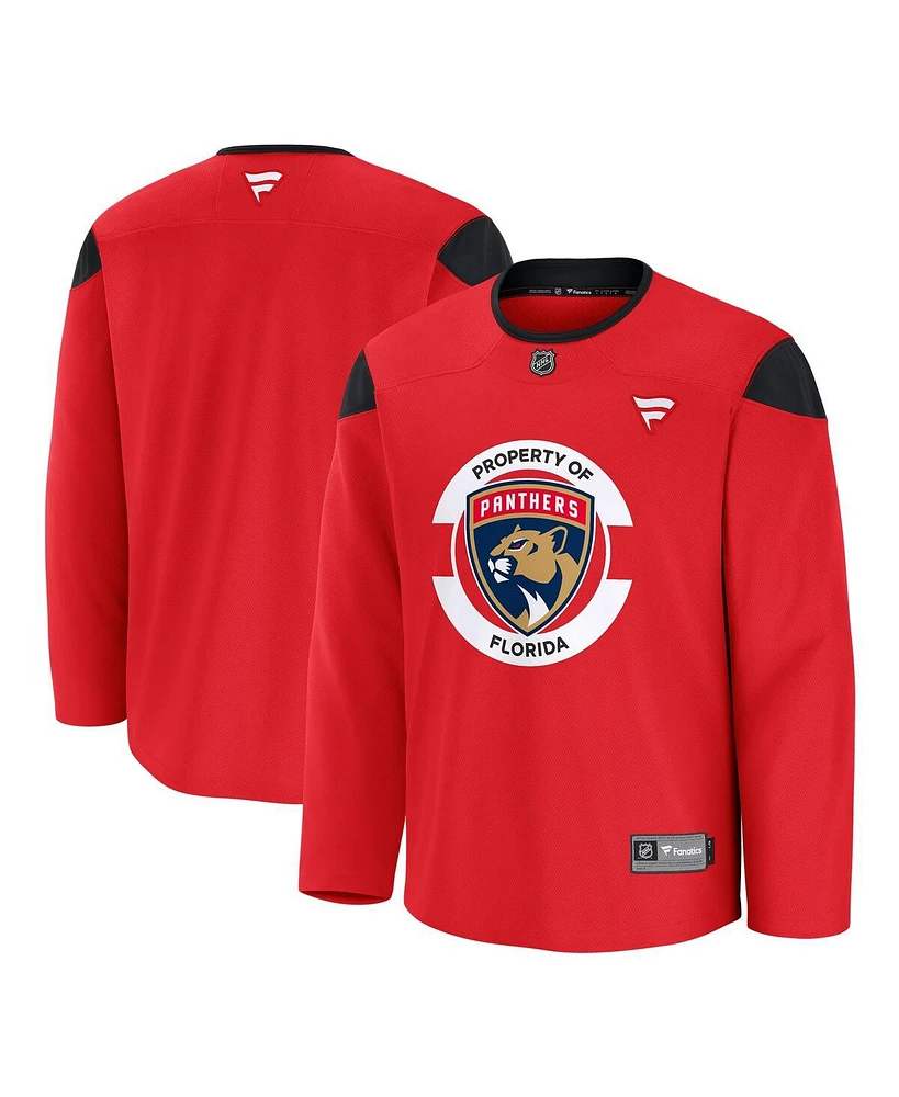 Fanatics Men's Red Florida Panthers Home Practice Jersey