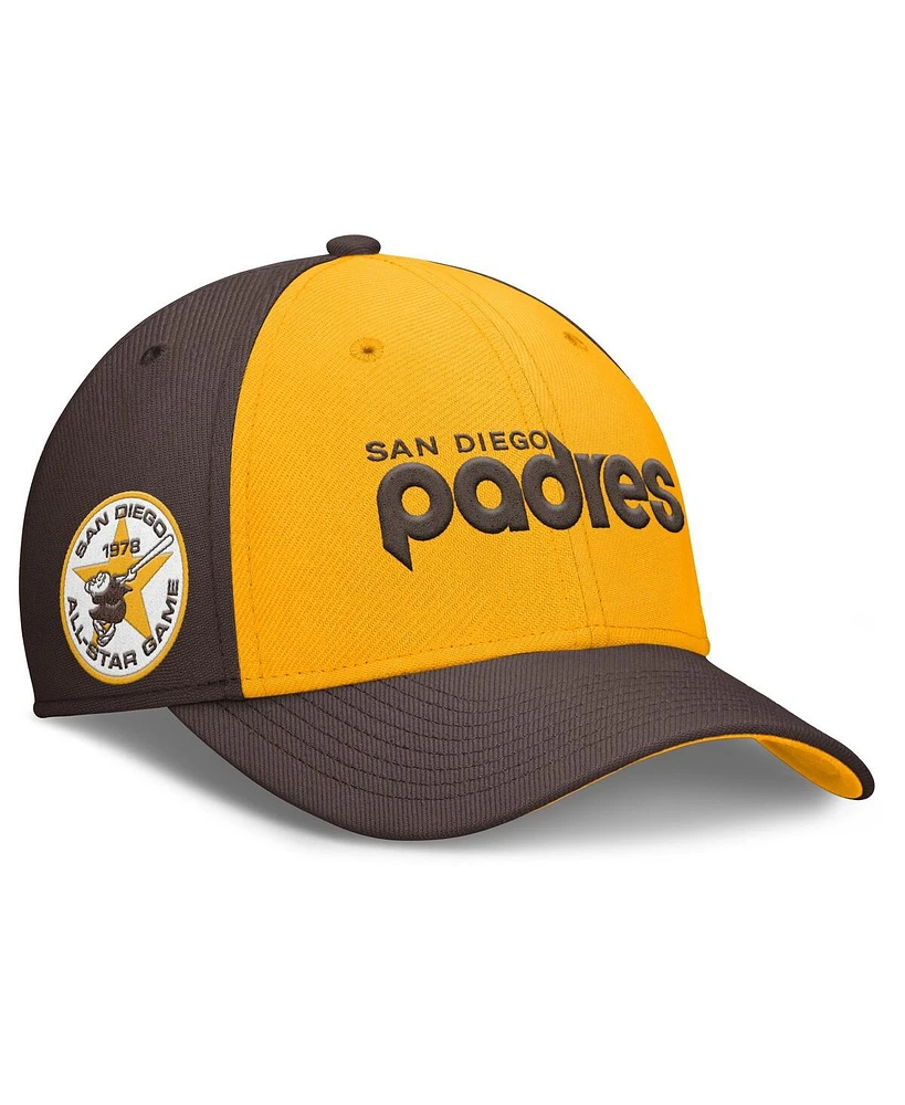 Nike Men's Brown/Gold San Diego Padres Rise Swoosh Performance Flex Hat