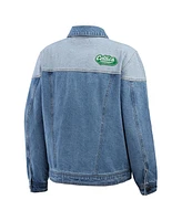 Wear by Erin Andrews Women's Blue Boston Celtics Full-Button Denim Jacket