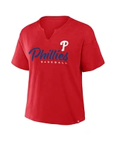 Fanatics Women's Red Philadelphia Phillies Fan Fave Stadium Slub T-Shirt